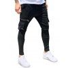 Pantalon de Survêtement Crayon en Couleur Unie avec Multi-Poches - Noir S