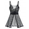 Body Fleur en Dentelle Fendu en Avant sans Dos - Noir XL
