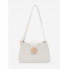 Sac à Bandoulière Tressé Rond Gaufré Animal Domestique avec Boucle - Blanc 