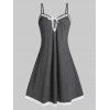 Robe de Nuit en Dentelle Insérée de Grande Taille - Gris Carbone L