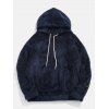 Sweat à Capuche Polaire Duveteux Patch Détaillé avec Poche - Marbre Bleu M