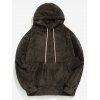Sweat à Capuche Polaire Duveteux Patch Détaillé avec Poche - Taupe S