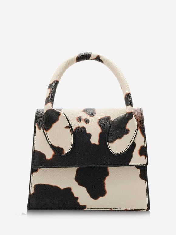 Mini Sac à Bandoulière Motif de Vache avec Chaîne - Jaune clair 
