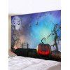 Tapisserie Murale d'Halloween Imperméable Motif Citrouilles dans la Nuit - multicolor W91 X L71 INCH