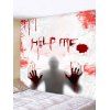 Tapisserie Murale Pendante d'Halloween Motif de Main Sanglant - multicolor W91 X L71 INCH