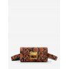 Sac à Bandoulière Motif Peau de Serpent Enveloppé - café 