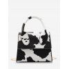 Mini Sac à Bandoulière Motif de Vache avec Chaîne - Blanc 