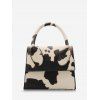 Mini Sac à Bandoulière Motif de Vache avec Chaîne - Jaune clair 