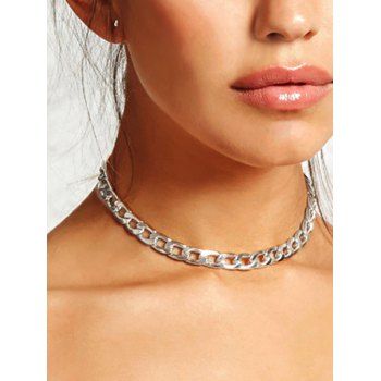 

Chain Choker Necklace, Silver