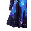 Robe Evasée à Imprimé Galaxie à Manches Longues - multicolor A XL