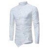 Chemise Asymétrique Boutonnée Motif Cachemire en Jacquard - Blanc 2XL