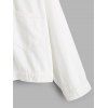 Veste Boutonnée de Grande Taille avec Poches en Avant en Denim - Blanc 3X