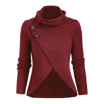 

Cowl Neck Tulip Front Knitwear, Deep red