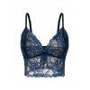 Soutien-Gorge Long en Dentelle Transparente de Grande Taille - Bleu 4XL