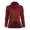 Cowl Neck Tulip Front Knitwear - DEEP RED XXL
