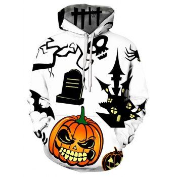 

Halloween Graffiti Pumpkin Print Drawstring Pullover Hoodie, Multicolor