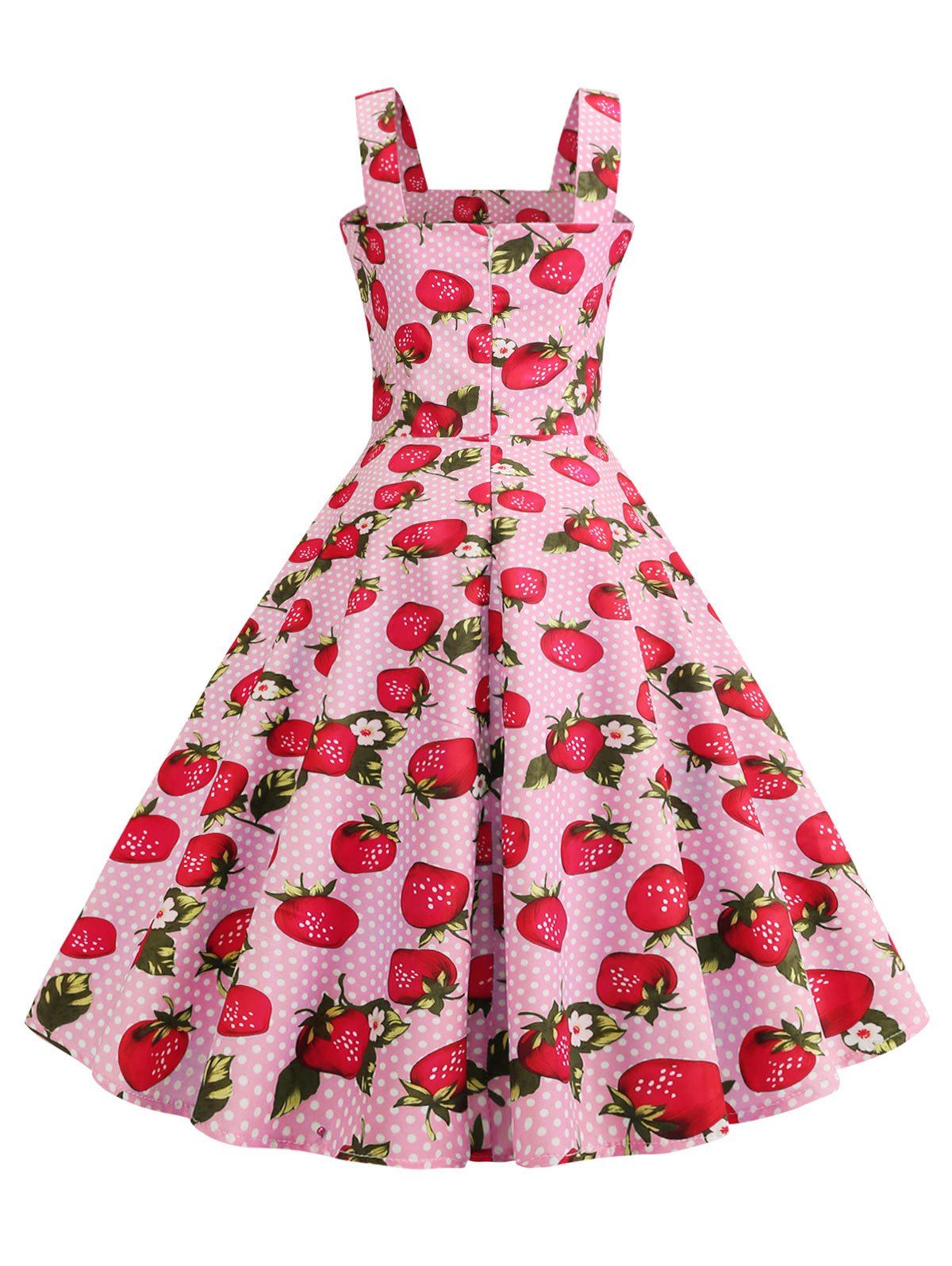 [32% OFF] 2020 Plus Size Strawberry Cherry Print Flare Dress In LIGHT ...