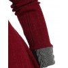 Two Tone Hooded Zip Embellished Sweater - RED S