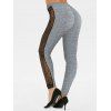 Legging Panneau en Dentelle Toile d'Araignée - Gris XL