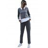 Two Tone Pocket Long Sleeve Sweat Suit - GRAY XL