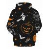 Halloween Starry Pumpkin Pattern Pouch Pocket Casual Hoodie - multicolor S