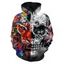 Two Face Tiger Pattern Front Pocket Pullover Hoodie - multicolor M