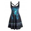 Robe Harnais Inséré Chat Cerf Imprimés sans Manches - multicolor A M