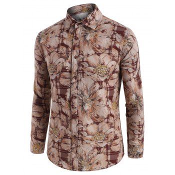 

Wildflower Print Vintage Long Sleeve Shirt, Multicolor