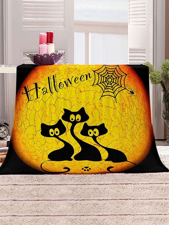 Couverture d'Halloween Multifonctionnelle Chat Imprimé - multicolor W31.5 X L47 INCH