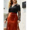 Haut d'Halloween en Dentelle Insérée de Grande Taille - Noir 1X