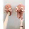 Pantoufles Plates d'Hiver Ramure Dessin Animé en Peluche - Orange Citrouille EU 39