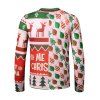 Christmas Tree Deer Faux Suit Print Slim Crew Neck Tee - multicolor L