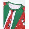Christmas Santa Snowman Faux Suit Print Slim Crew Neck T Shirt - RED XXL