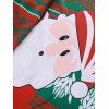 T-shirt Maigre Père Noël et Cerf Imprimés à Col Rond - multicolor L