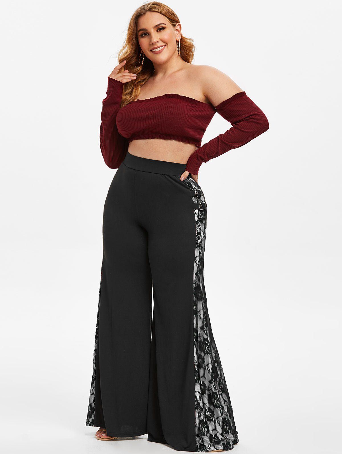 plus size white flare pants