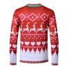 Christmas Elk Faux Suit Print Slim Leisure T Shirt - multicolor XXL