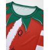 T-shirt Maigre Cerf de Noël Imprimé à Manches Longues - multicolor S