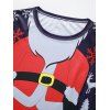 T-shirt Maigre Père Noël et Flocon de Neige Imprimés à Manches Longues - multicolor XL