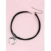 Collier Multicouche avec Pendentif en Forme de Lune - Argent 