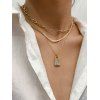Ensemble de Collier à Chaîne Étagée Orné de Strass et Clé 3 Pièces - d'or 