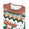 Celebrate Christmas Elk Print Slim Crew Neck T Shirt - multicolor XXL