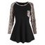 T-shirt à Imprimé Serpent à Manches Raglan avec Poche - Noir L