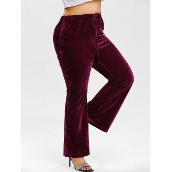 

Plus Size Velvet Drawstring Bootcut Pants, Concord