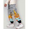 Pantalon Contrasté Léopard Cachemire Flamme Imprimé - multicolor A S