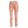 Plus Size Tie Dye Lace-up Pocket Jeans - LIGHT ORANGE 5X
