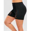 Short Moulant Panneau en Dentelle de Grande Taille - Noir 1X
