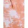 Jean Tie-Dye à Lacets Grande Taille avec Poche - orange clair 5X
