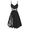 Mini Robe Imprimée à Bretelle à Paillettes - Noir M