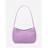 Sac à Bandoulière Texturé en Couleur Unie Style Français - Mauve 