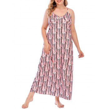 

Plus Size Geo Print Night Dress, Light pink